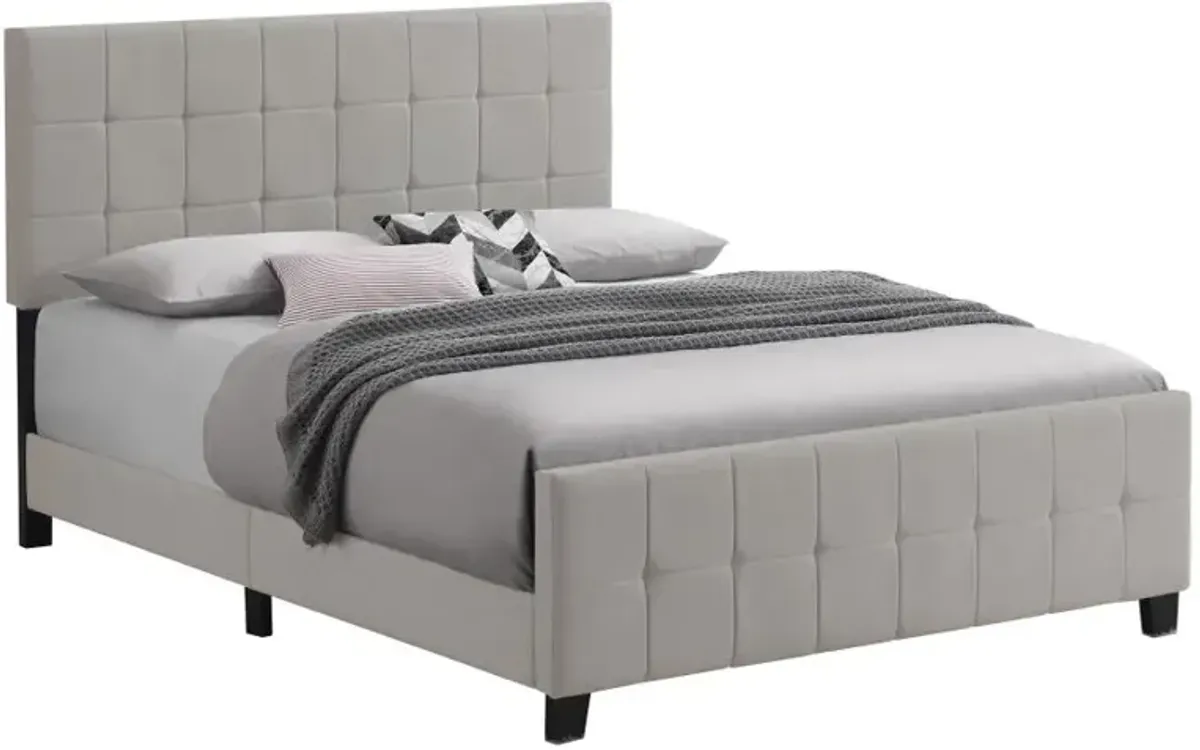 Alonso Queen Upholstered Panel Bed Beige