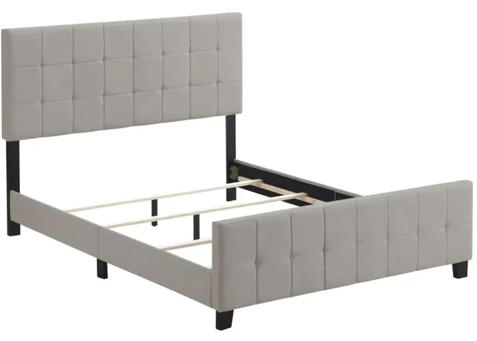 Alonso Queen Upholstered Panel Bed Beige