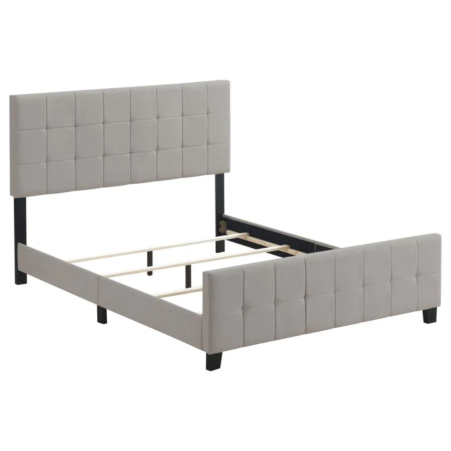 Alonso Queen Upholstered Panel Bed Beige