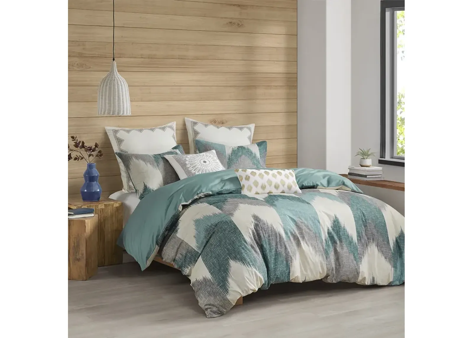 INK+IVY Alpine Aqua 3 Piece Duvet Cover Mini Set