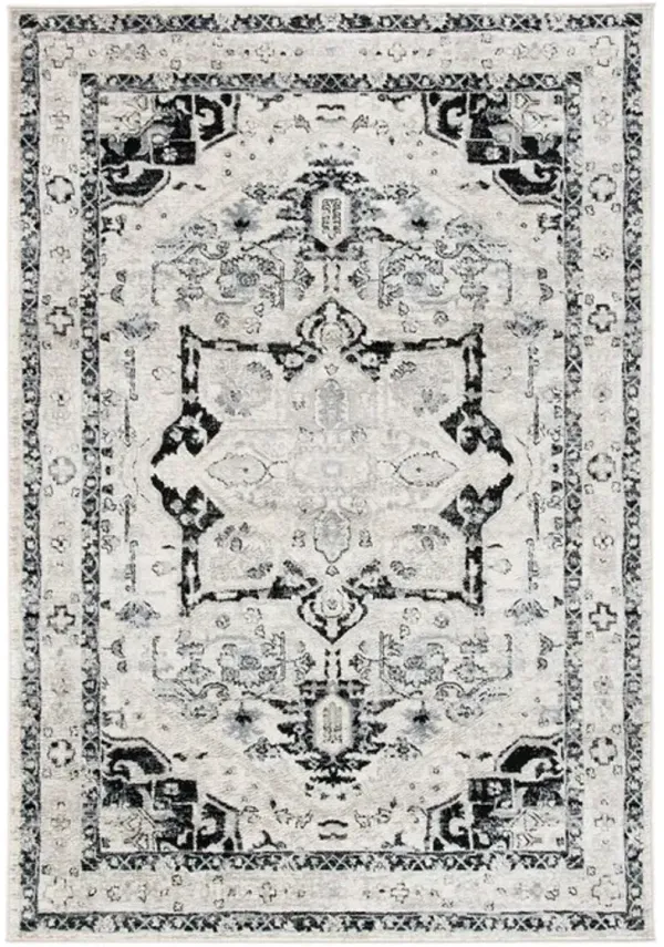 Brentwood 852 Ivory / Black 4' X 6' Small Rectangle Powerloomed Rug