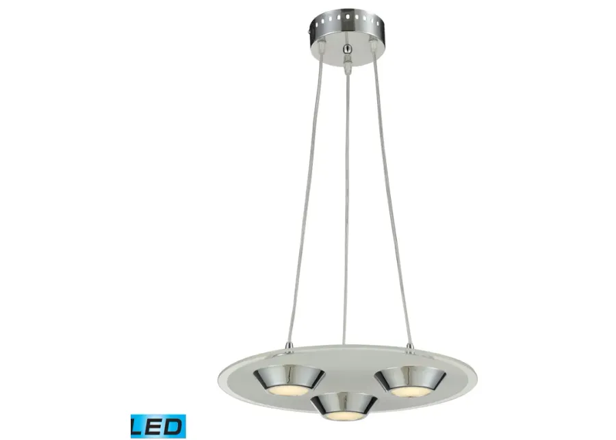 Brentford 16" Wide 3-Light Pendant - Chrome