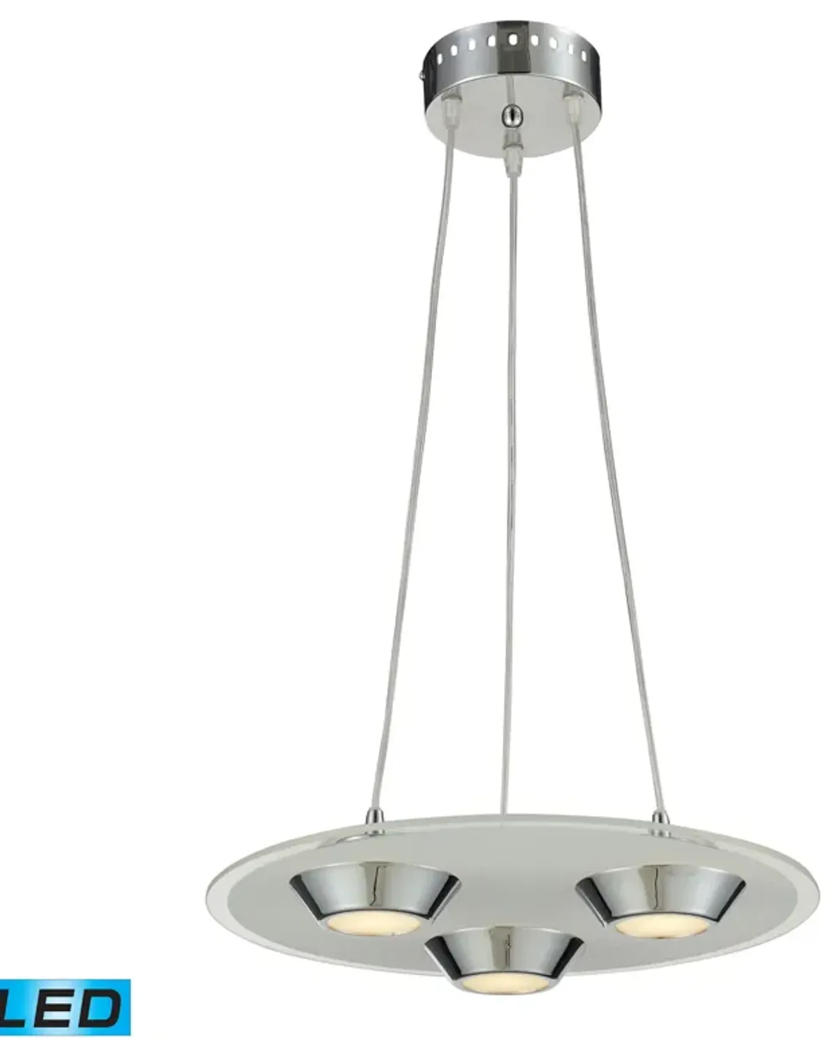 Brentford 16" Wide 3-Light Pendant - Chrome