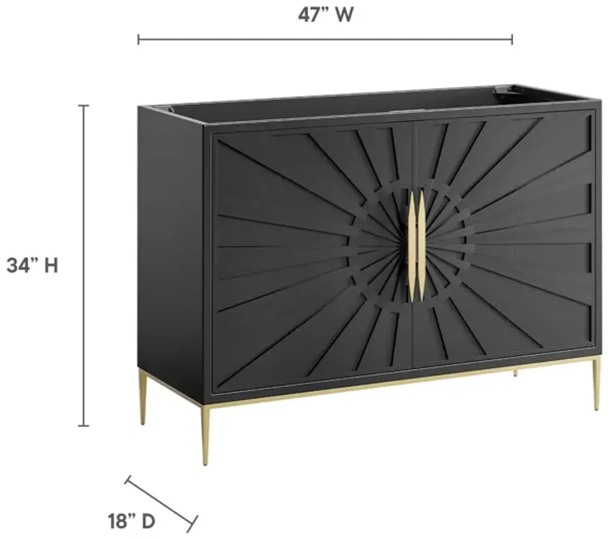 Awaken 48" Double or Single Sink Compatible (Not Included) Bathroom Vanity Cabinet