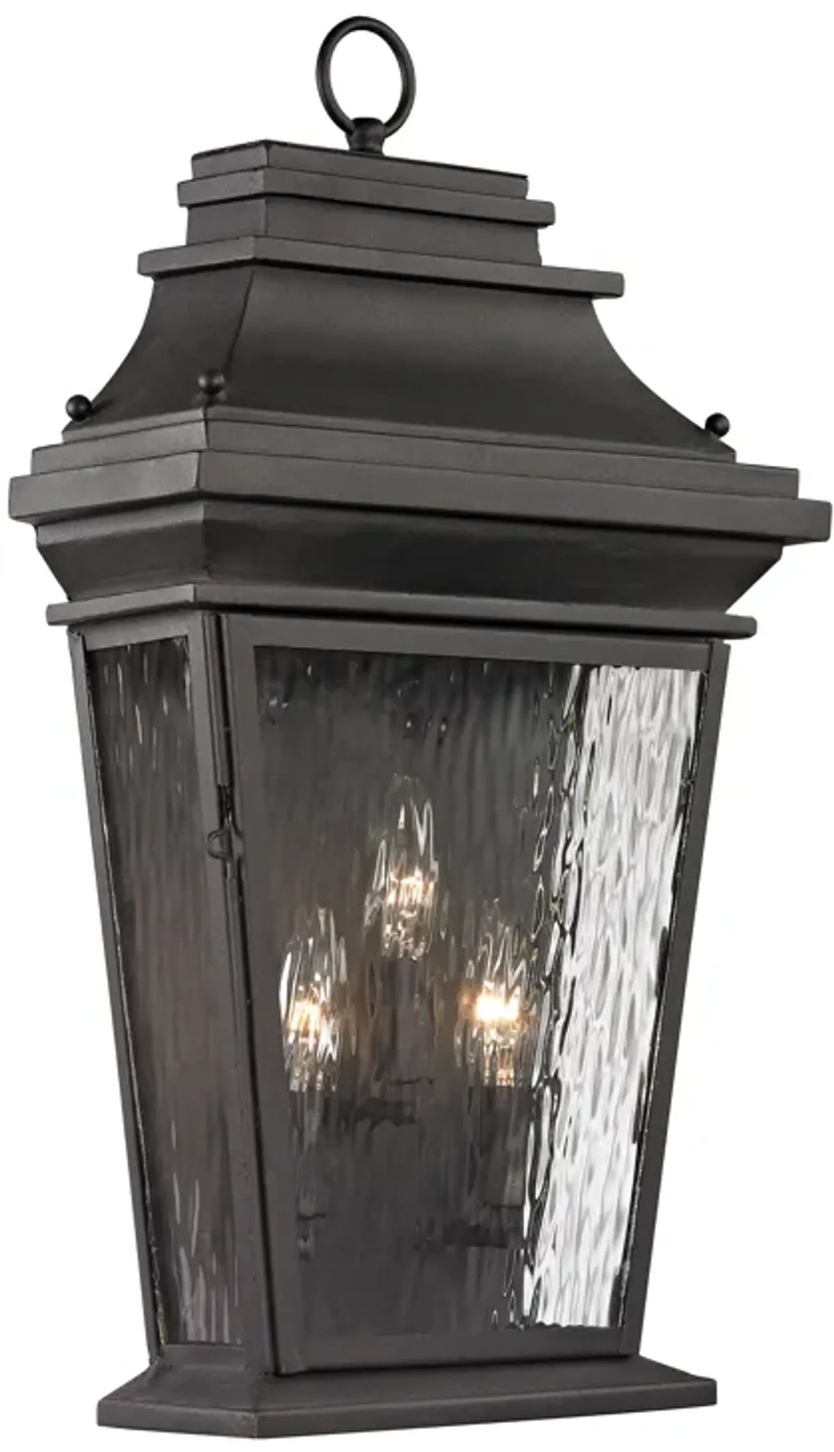 Forged Provincial 22" High 3-Light Outdoor Sconce - Charcoal