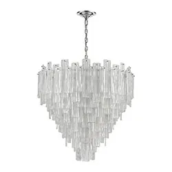 Diplomat 21-Light Staggered Chandelier in Chrome - Large