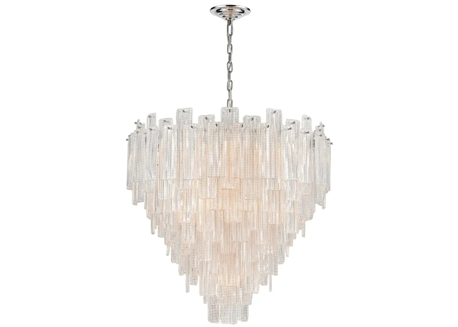 Diplomat 21-Light Staggered Chandelier in Chrome - Large