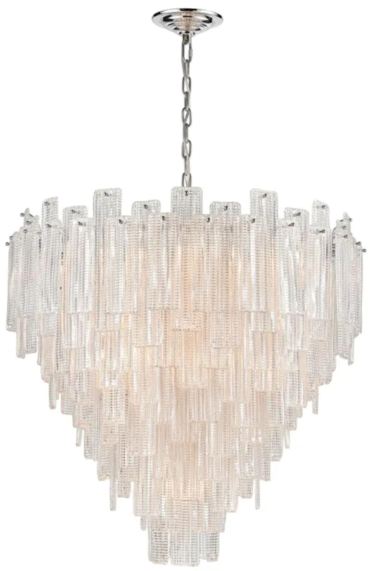 Diplomat 21-Light Staggered Chandelier in Chrome - Large