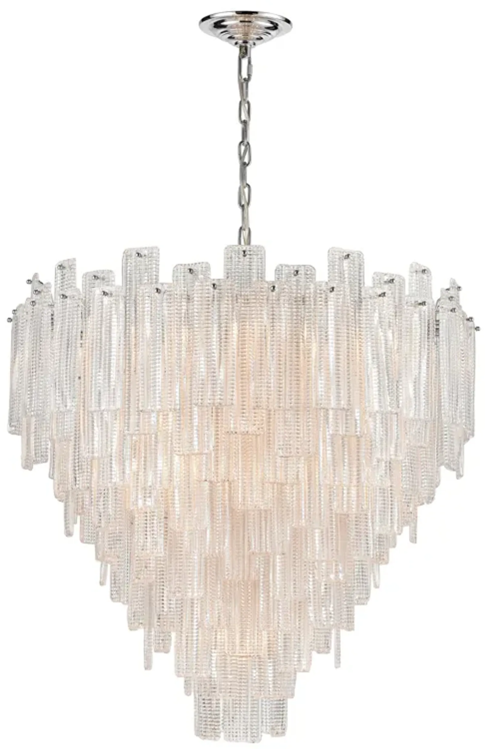 Diplomat 21-Light Staggered Chandelier in Chrome - Large