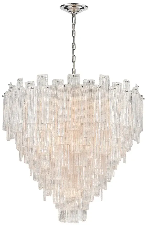 Diplomat 21-Light Staggered Chandelier in Chrome - Large