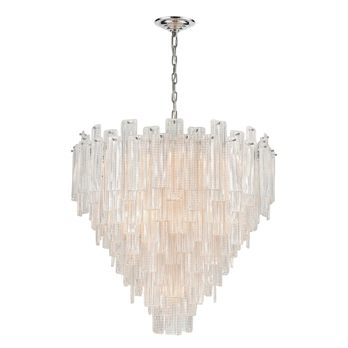 Diplomat 21-Light Staggered Chandelier in Chrome - Large