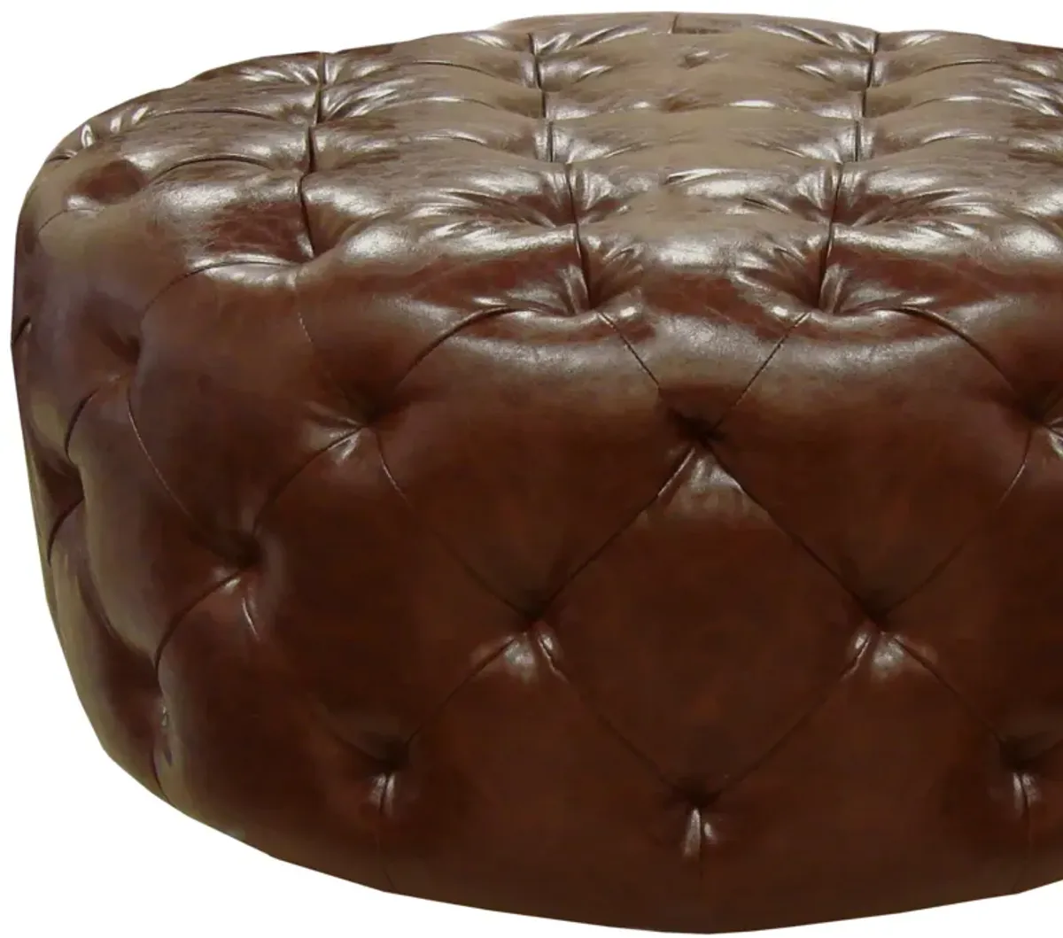 Victoria Ottoman In Brown Bonded Leather