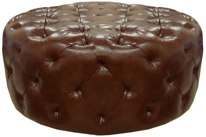 Victoria Ottoman In Brown Bonded Leather