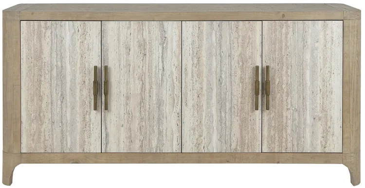 Alpine 72" Transitional Concrete and Wood Sideboard Buffet in Natural Tone