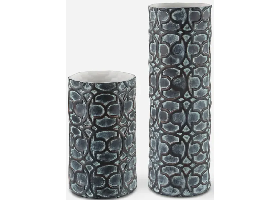 Baltra Bronze Patina Vases, S/2