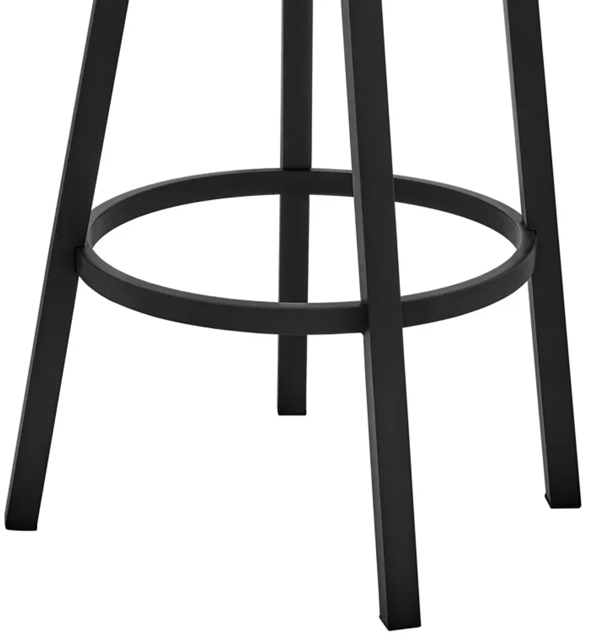 Bryant 30" Bar Height Swivel Bar Stool in Black Finish and Black Faux Leather