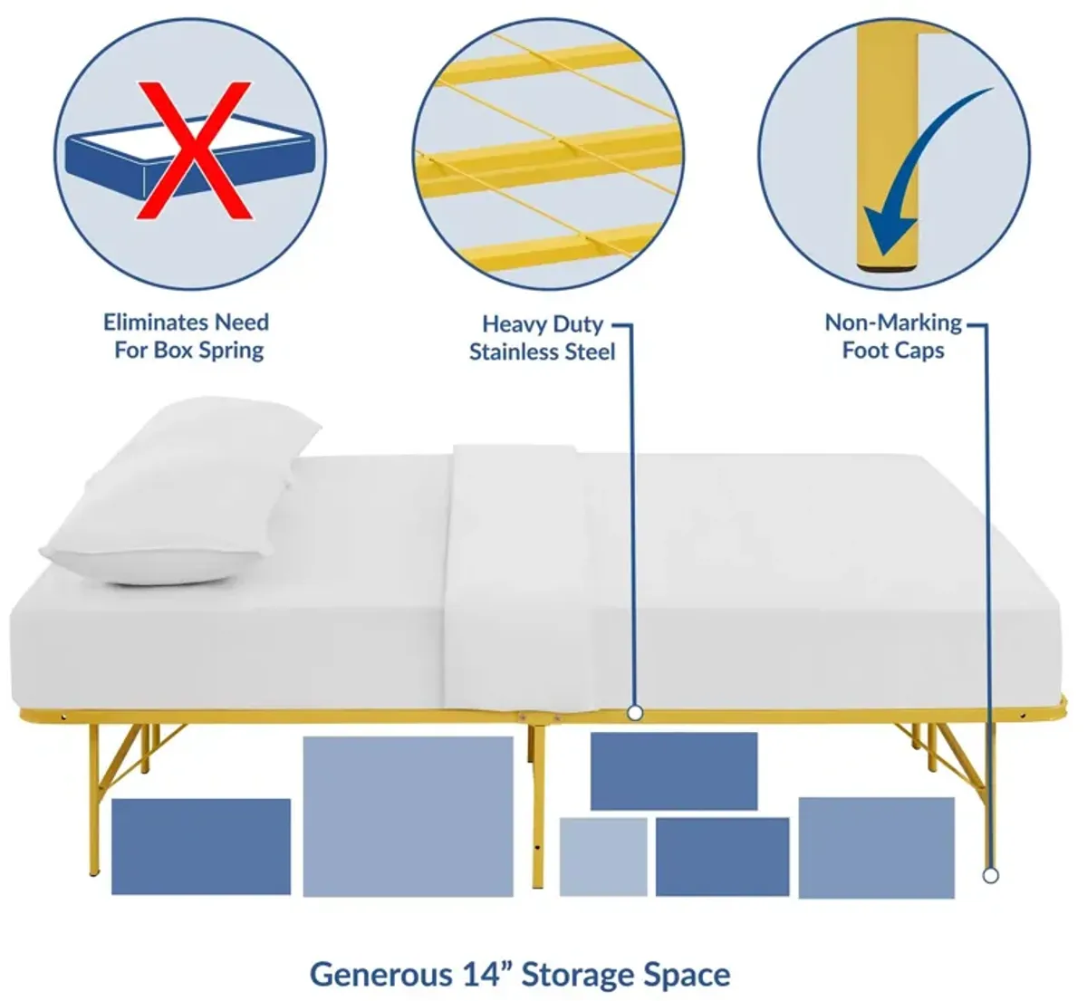 Horizon Full Stainless Steel Bed Frame