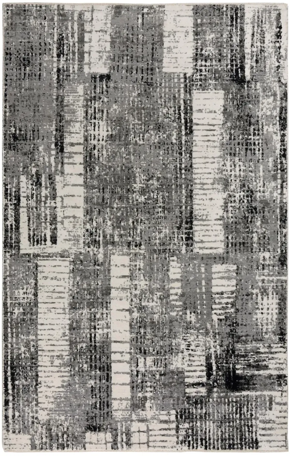 Couture Gray/Black Classic/Updated NZ Wool/Tencel Blend 8' x 10' Rectangle Rug
