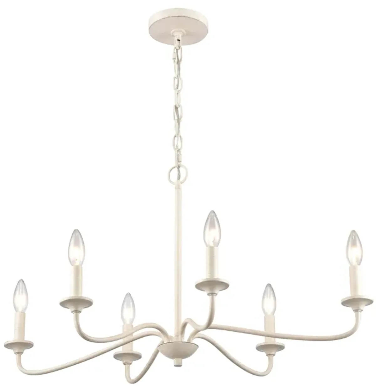 Quinn 30'' Wide 6-Light Chandelier - Antique White