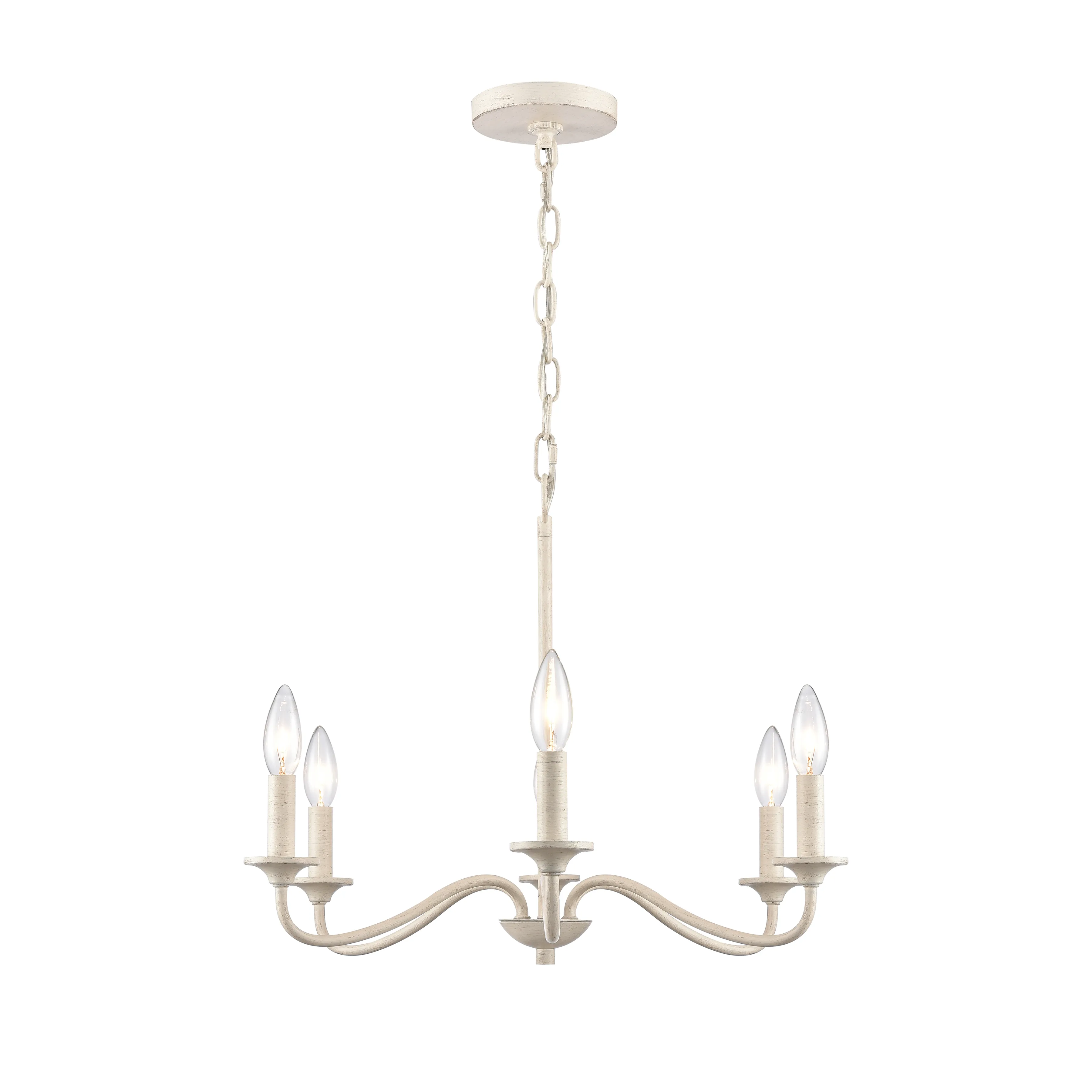 Quinn 30'' Wide 6-Light Chandelier - Antique White