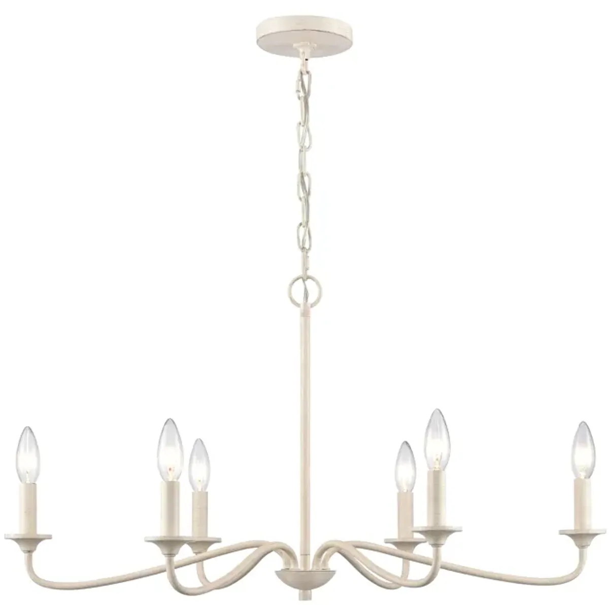 Quinn 30'' Wide 6-Light Chandelier - Antique White