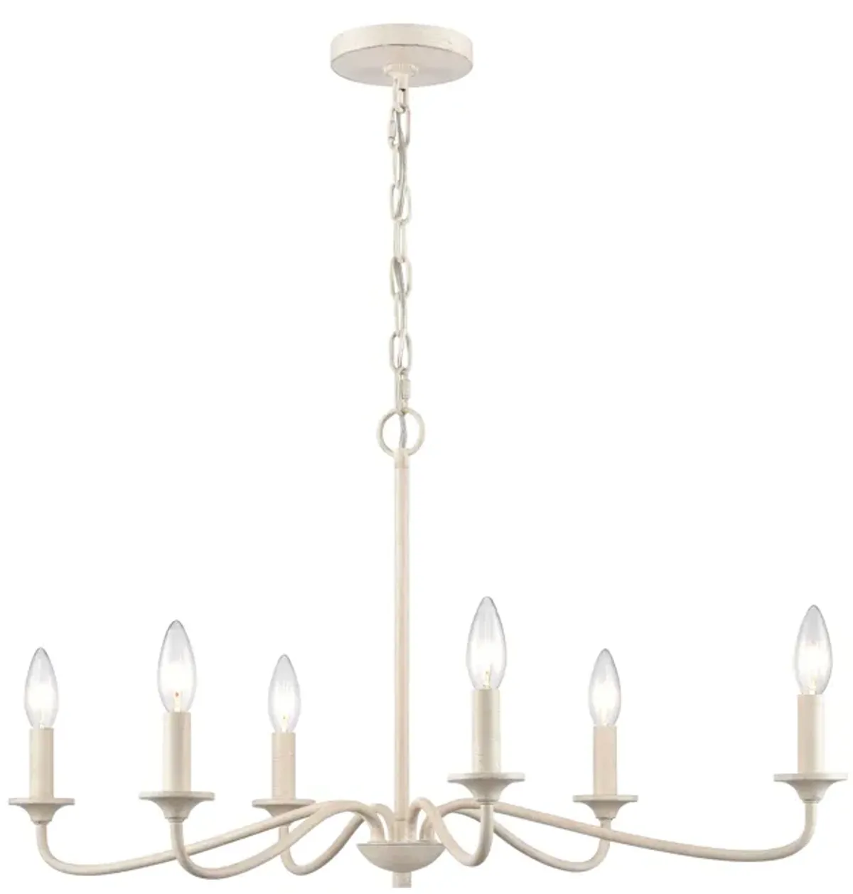 Quinn 30'' Wide 6-Light Chandelier - Antique White