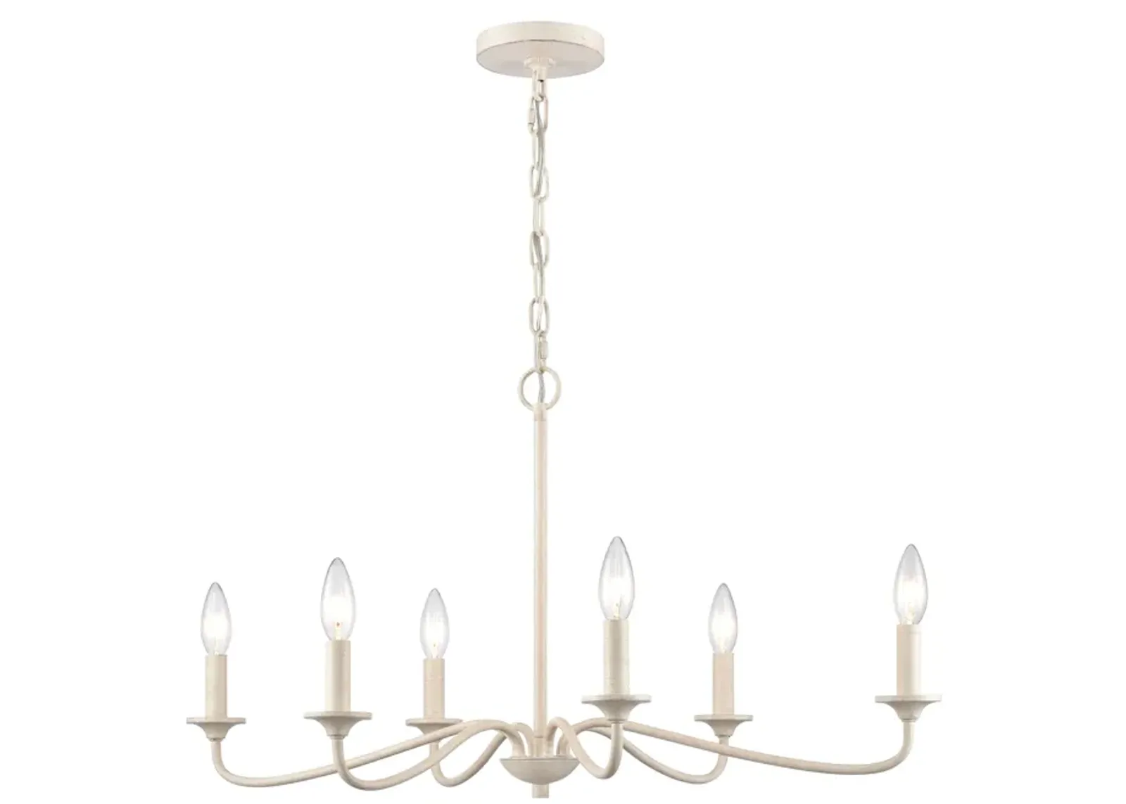 Quinn 30'' Wide 6-Light Chandelier - Antique White