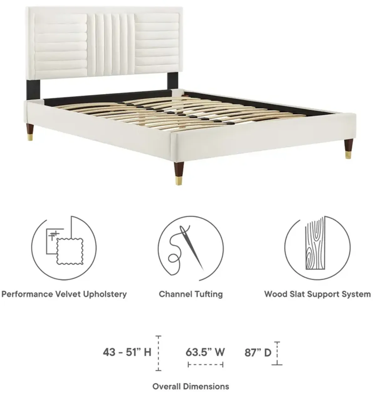 Sofia Channel Tufted Performance Velvet King Platform Bed