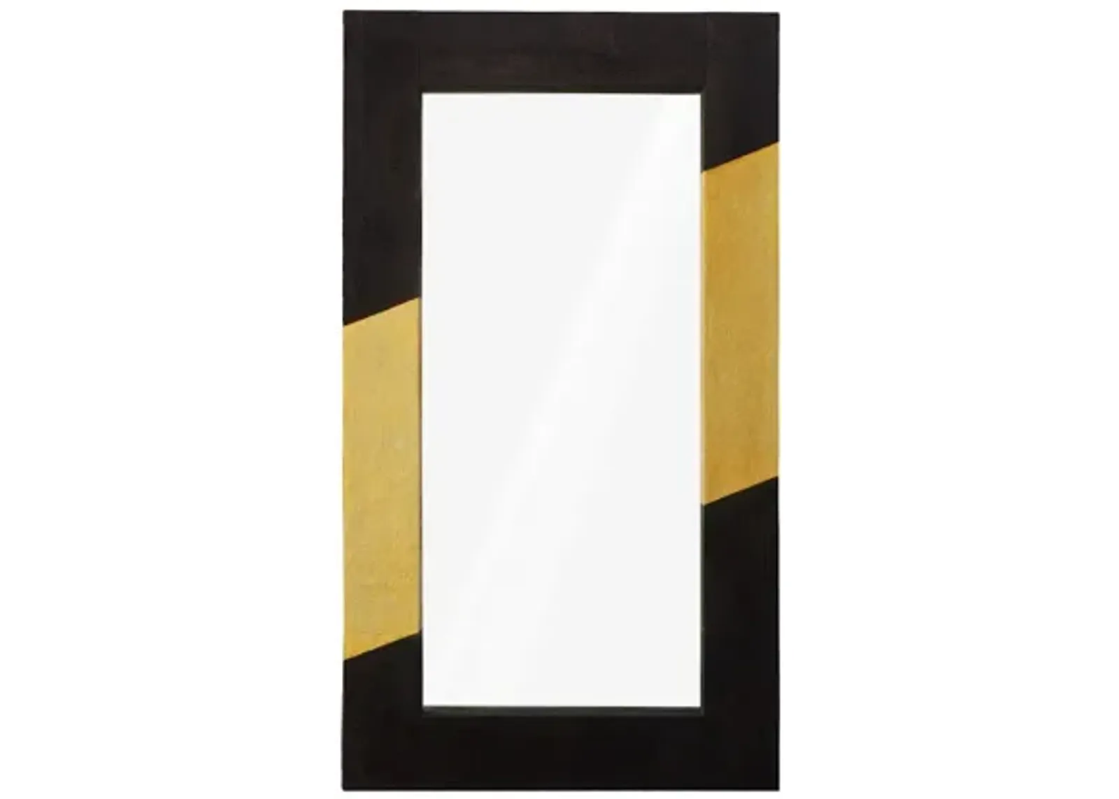 Scorched Mirror, Rectangle, Black and Gold Leaf