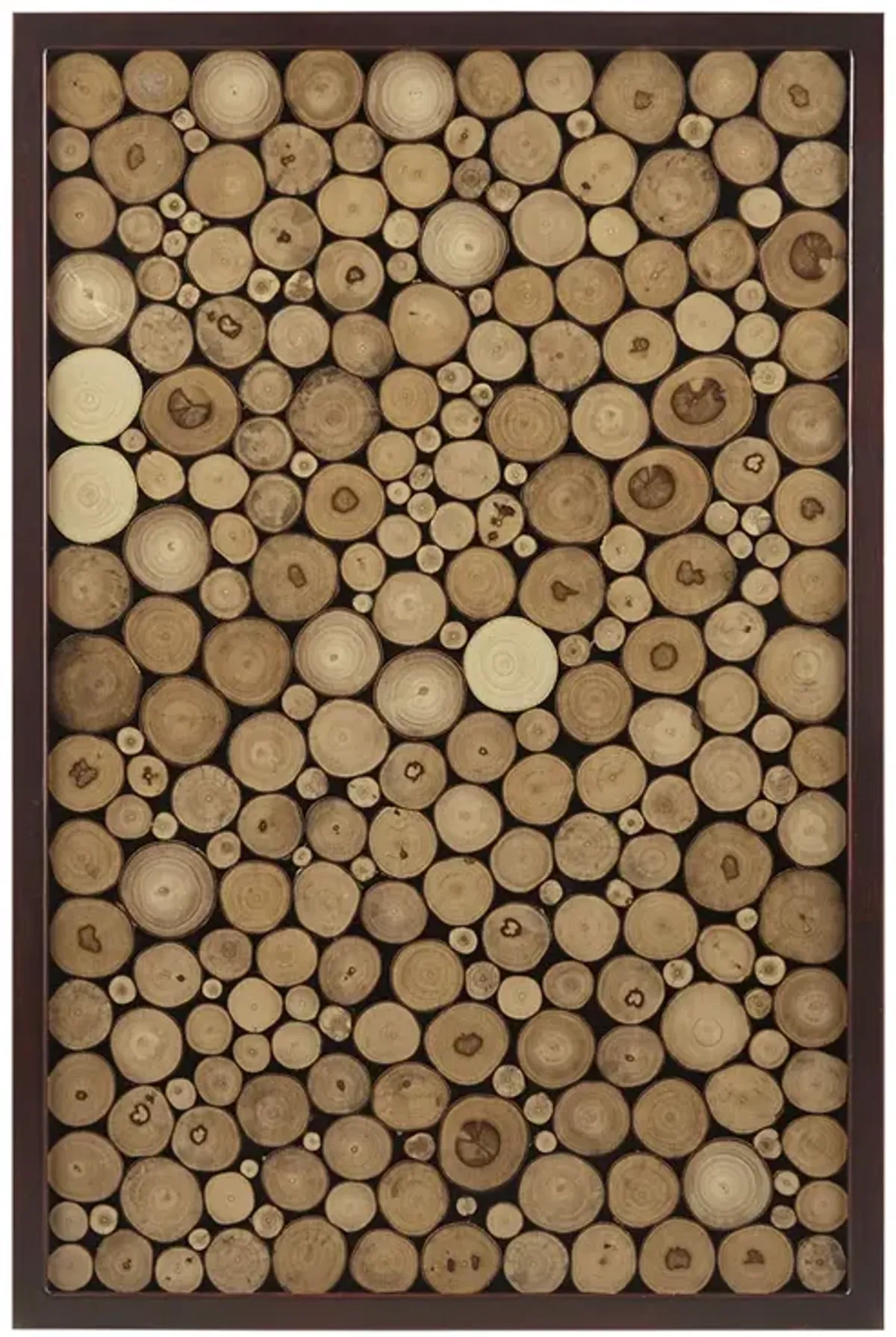 INK+IVY Topi Natural Natural Wood Slice Mosaic Wall Decor