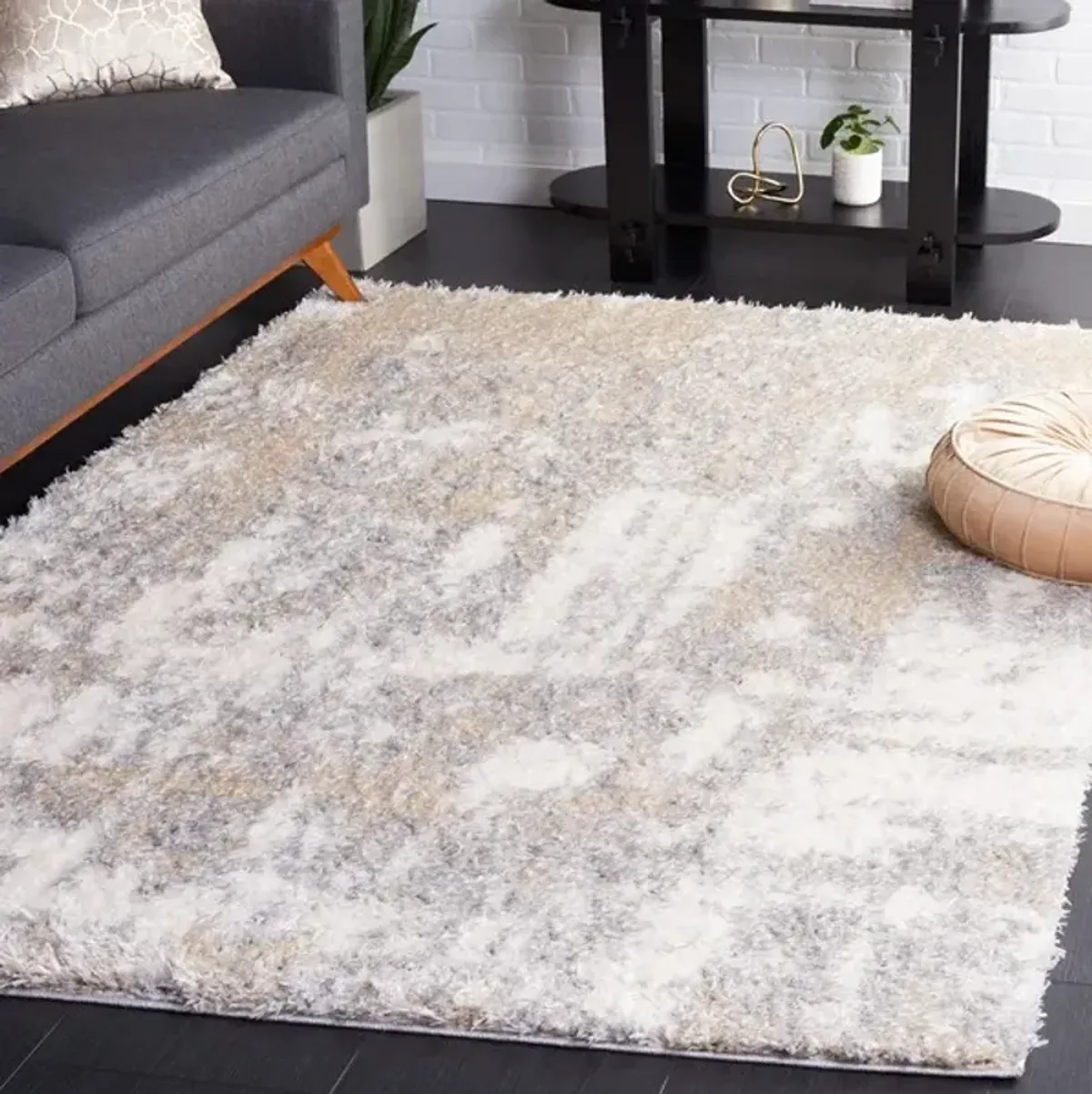 LINDSAY SHAG 552 Grey 9' X 12' Large Rectangle Rug