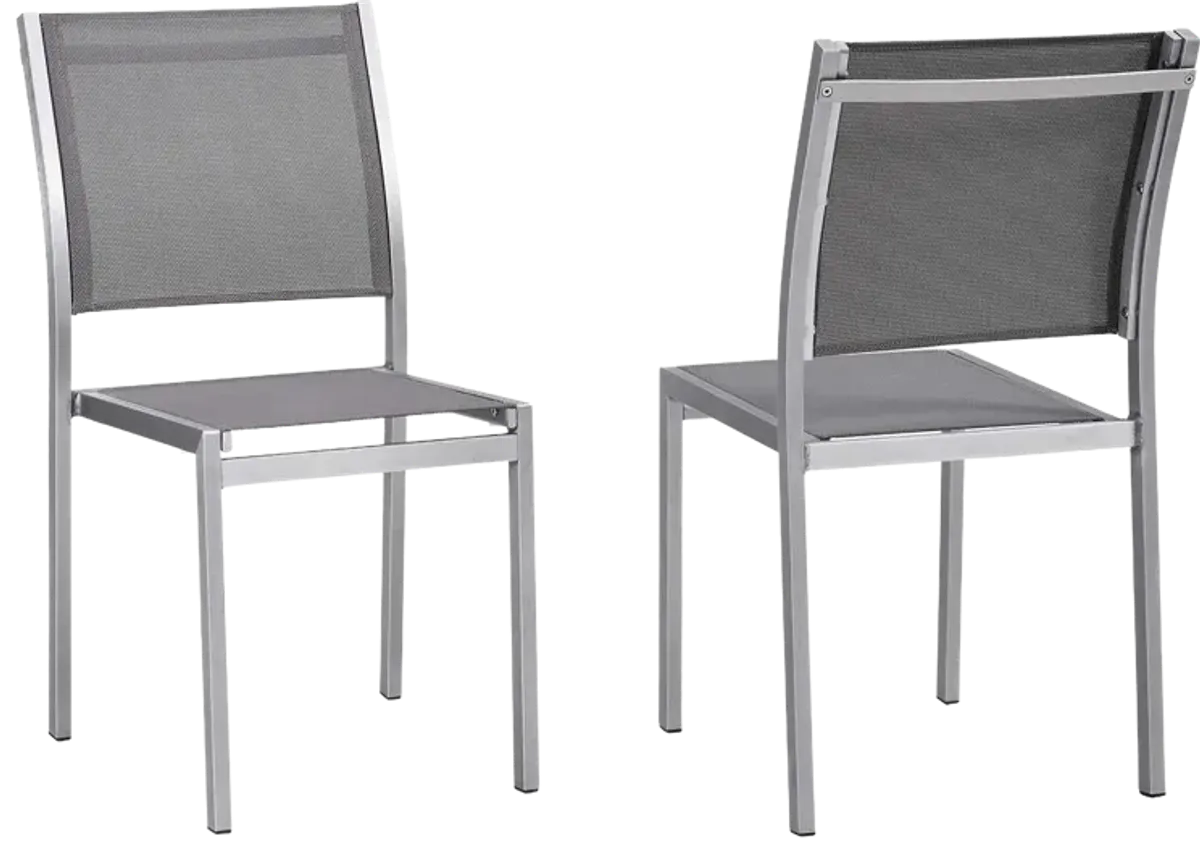 Shore Side Chair Outdoor Patio Aluminum Set of 2