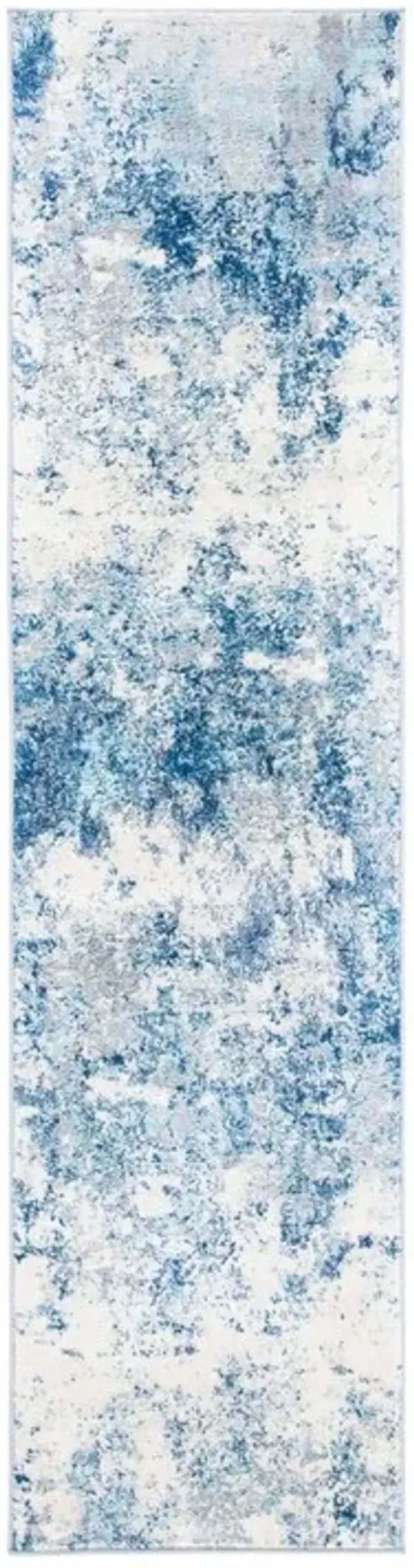 Brentwood 822 Ivory / Navy 2' X 16' Runner Powerloomed Rug