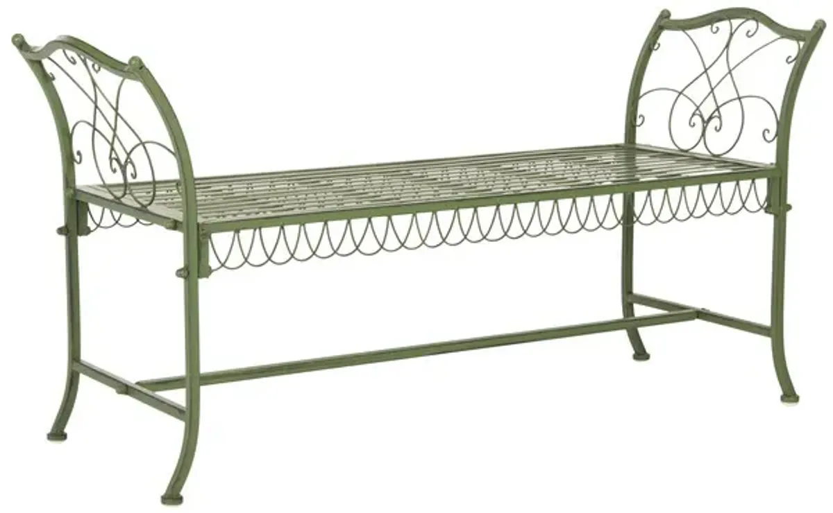 Arona Wrought Iron 51-Inch W Outdoor Garden Bench