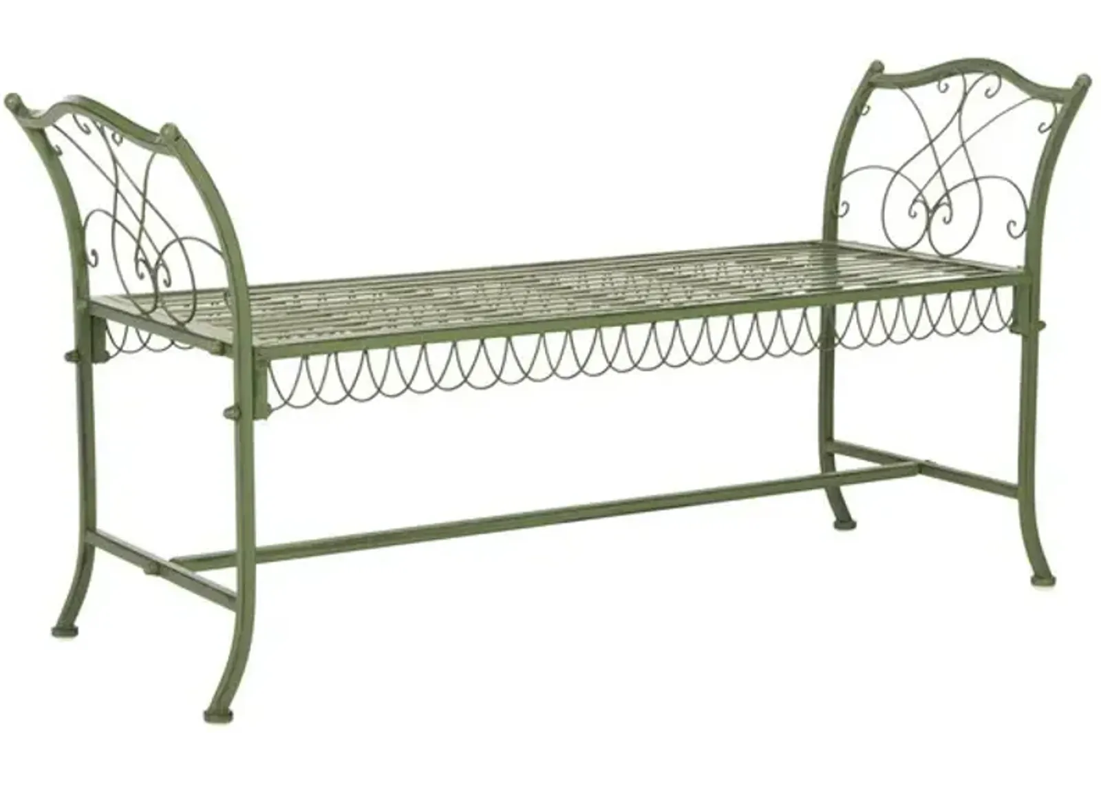 Arona Wrought Iron 51-Inch W Outdoor Garden Bench