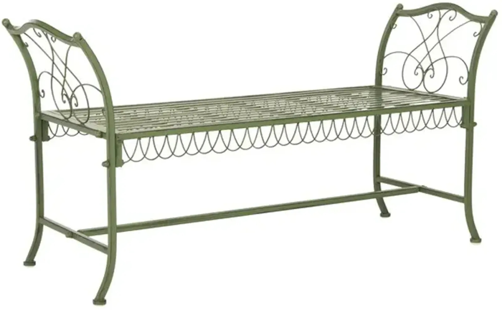 Arona Wrought Iron 51-Inch W Outdoor Garden Bench