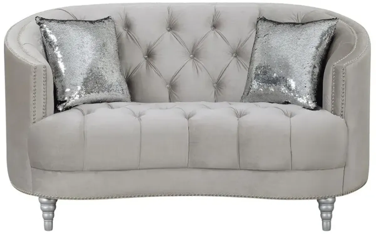 Avonlea Sloped Arm Tufted Loveseat Grey