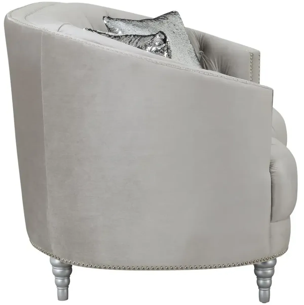 Avonlea Sloped Arm Tufted Loveseat Grey