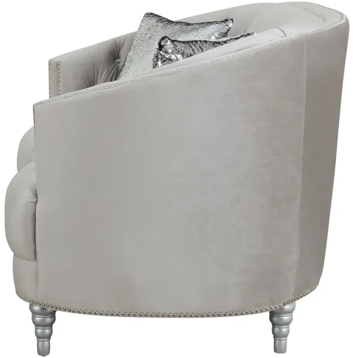 Avonlea Sloped Arm Tufted Loveseat Grey