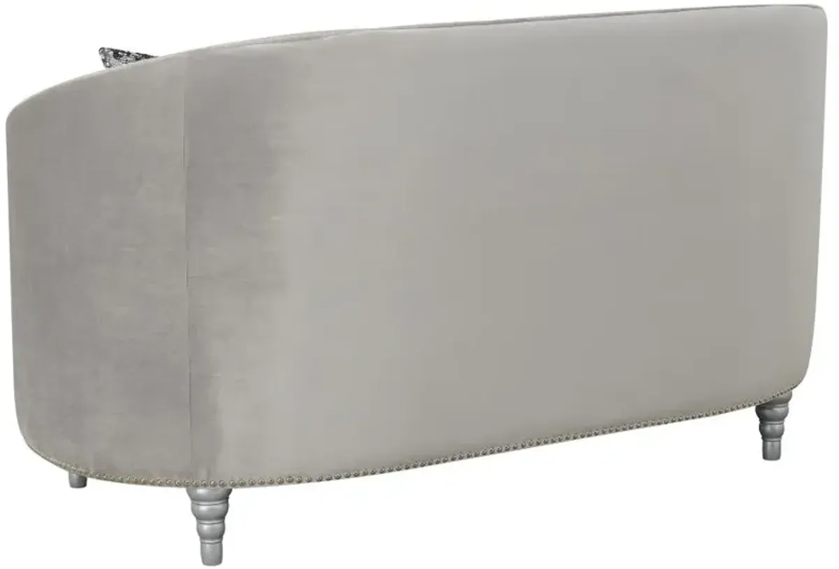 Avonlea Sloped Arm Tufted Loveseat Grey