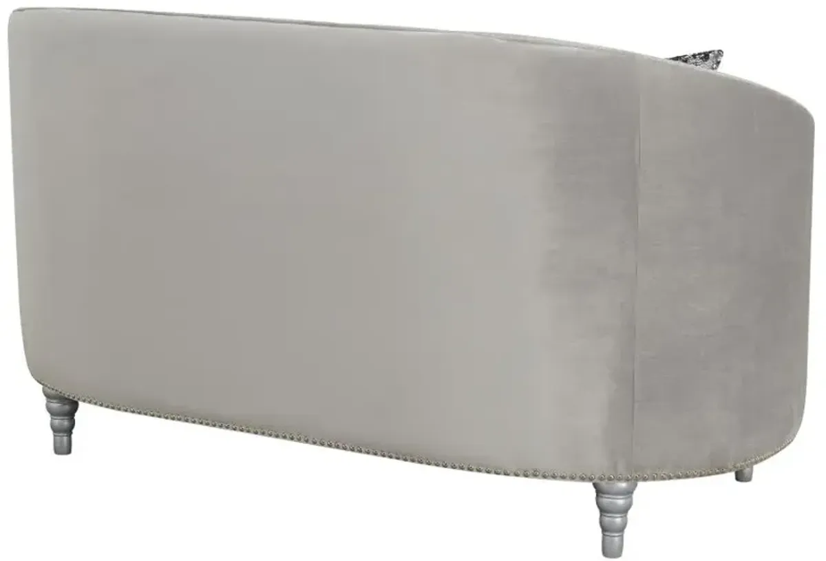 Avonlea Sloped Arm Tufted Loveseat Grey