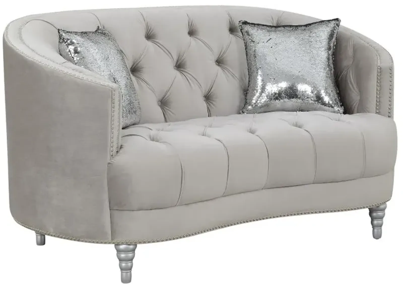 Avonlea Sloped Arm Tufted Loveseat Grey