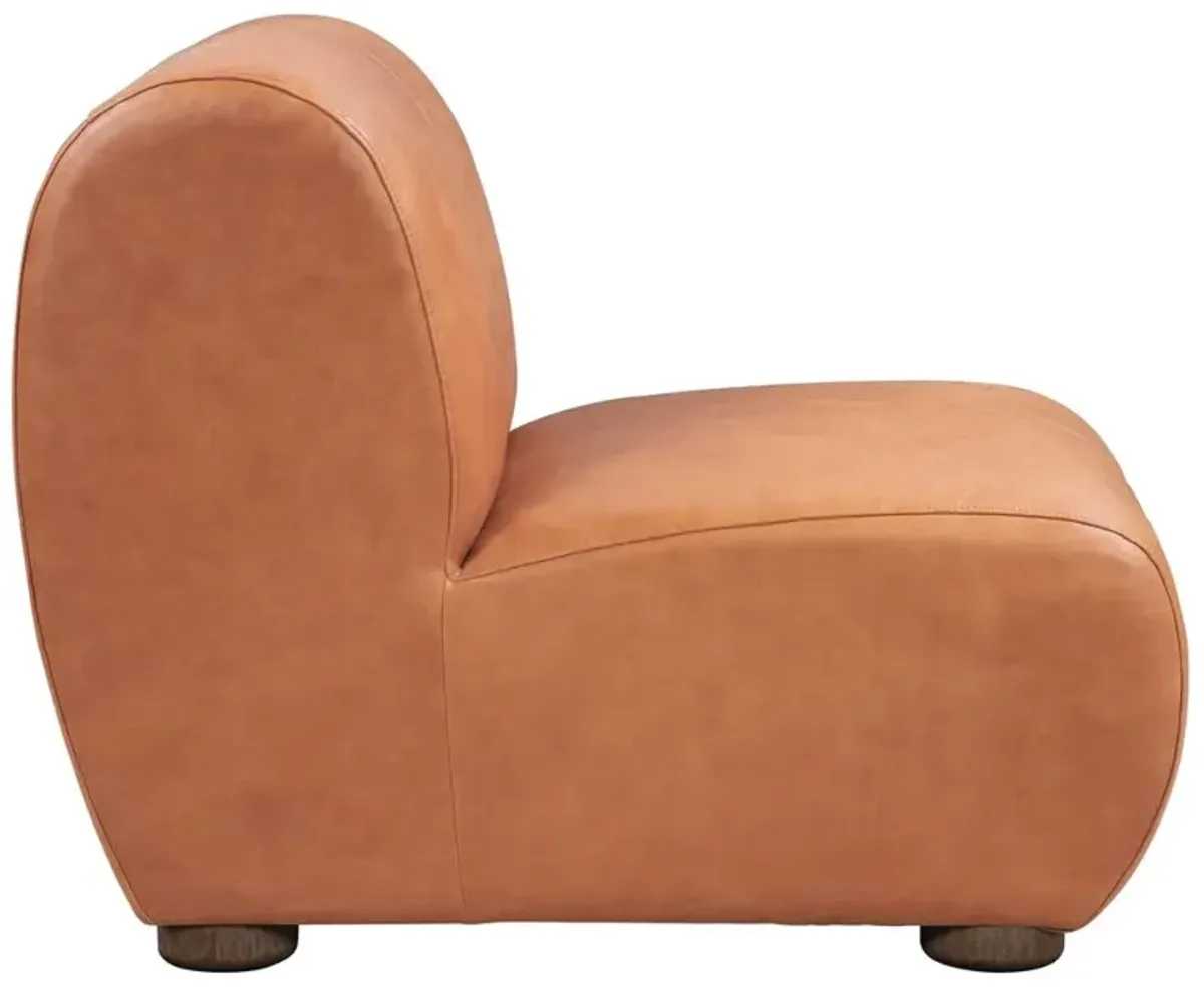 Arcadia Leather Accent Chair Autumn Brown