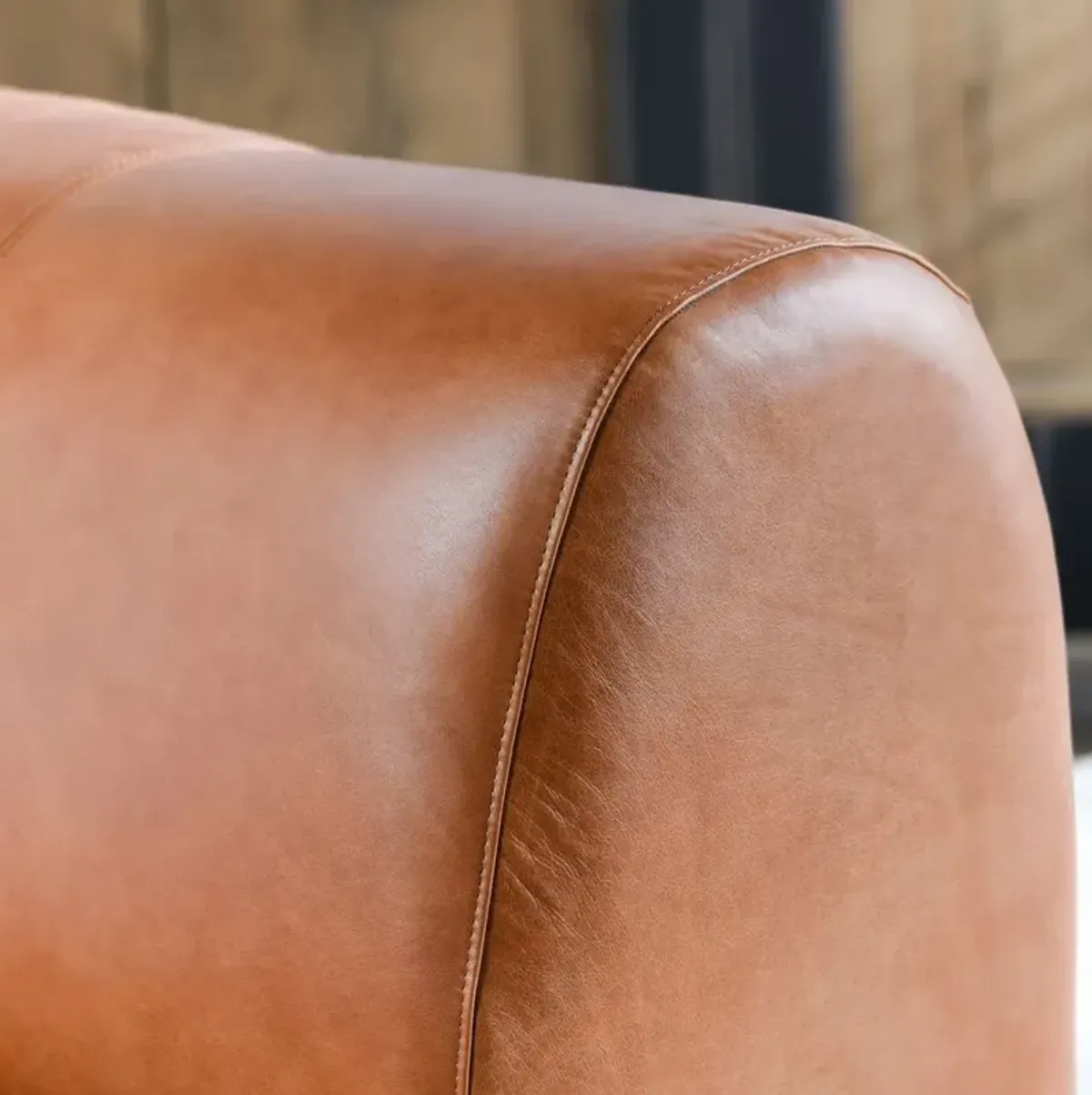 Arcadia Leather Accent Chair Autumn Brown