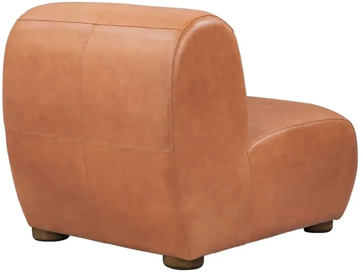 Arcadia Leather Accent Chair Autumn Brown