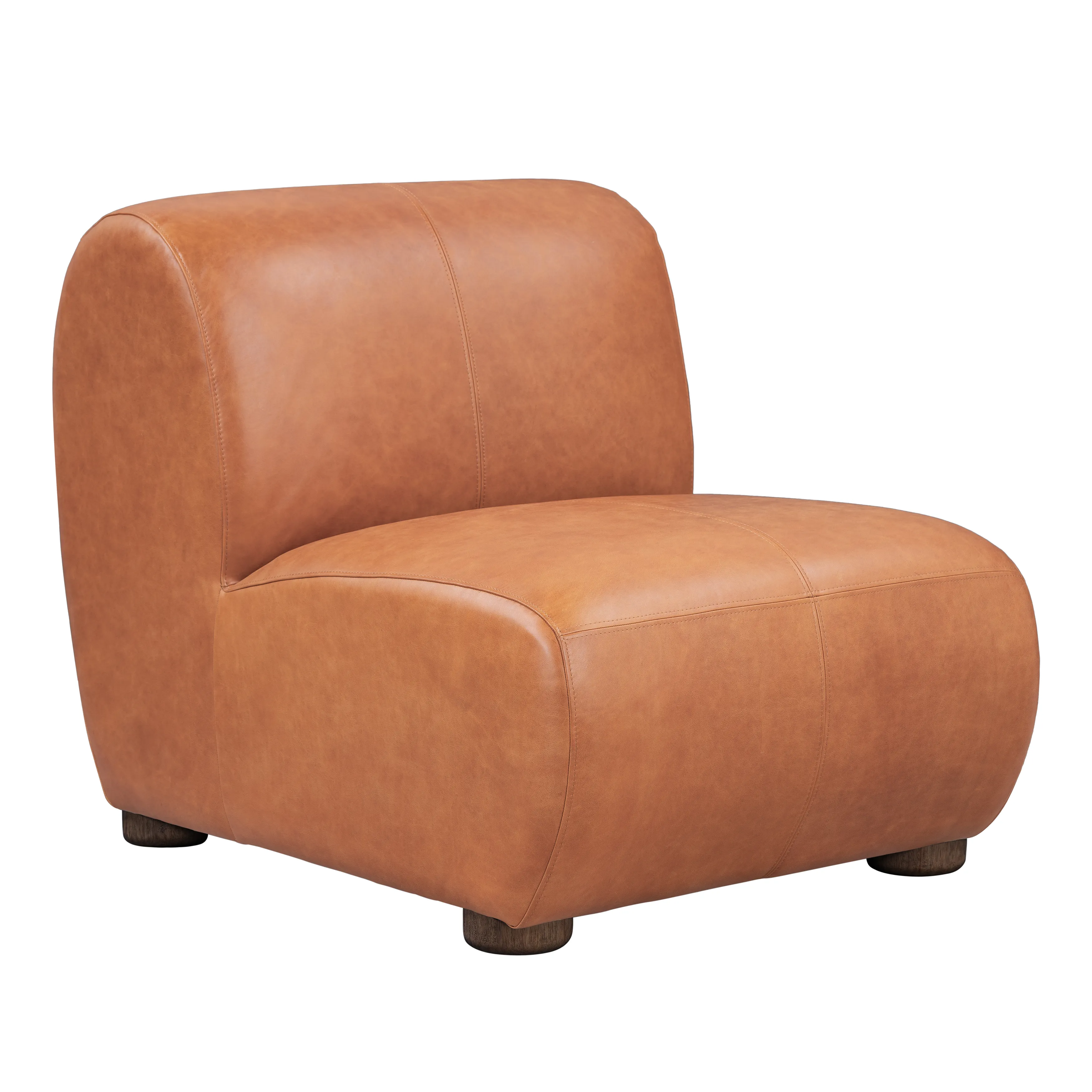 Arcadia Leather Accent Chair Autumn Brown