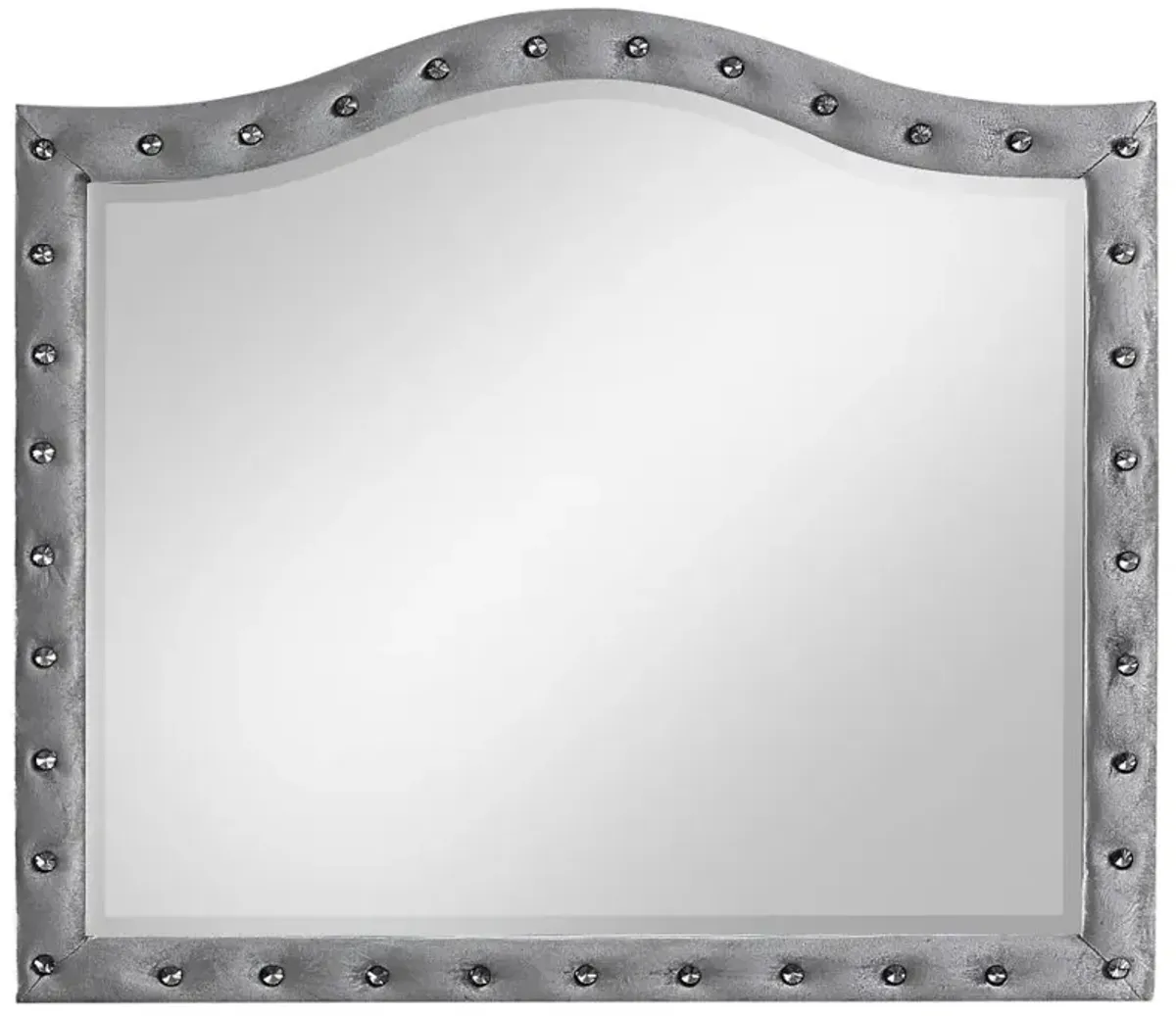 Deanna Button Tufted Dresser Mirror Grey