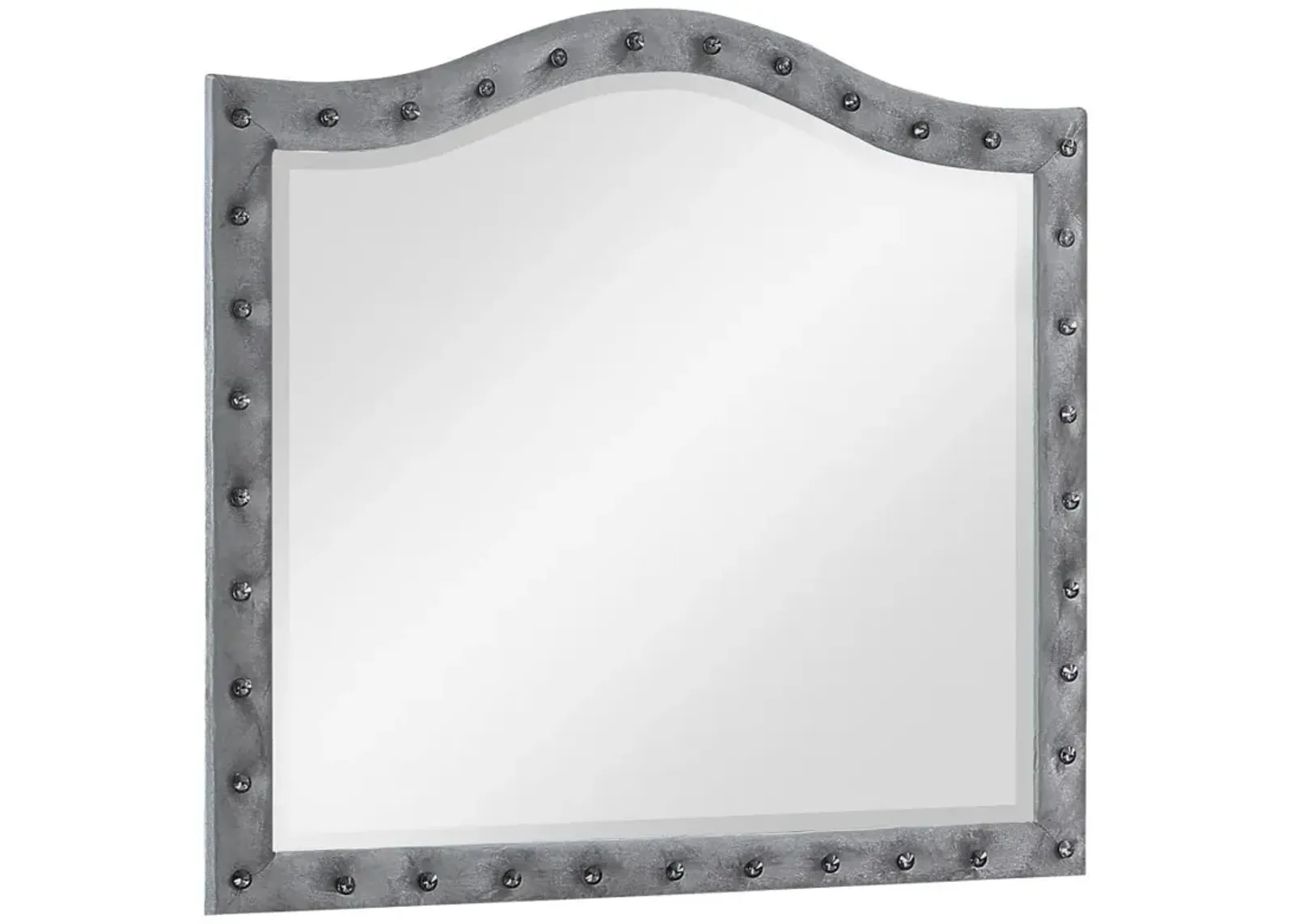 Deanna Button Tufted Dresser Mirror Grey