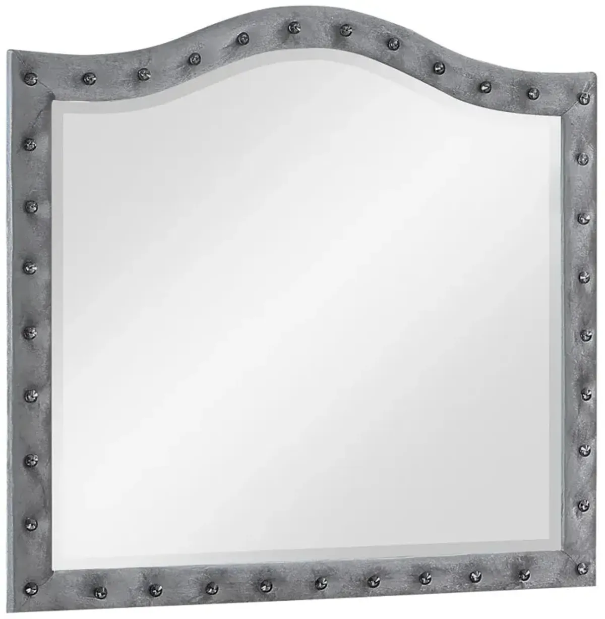 Deanna Button Tufted Dresser Mirror Grey