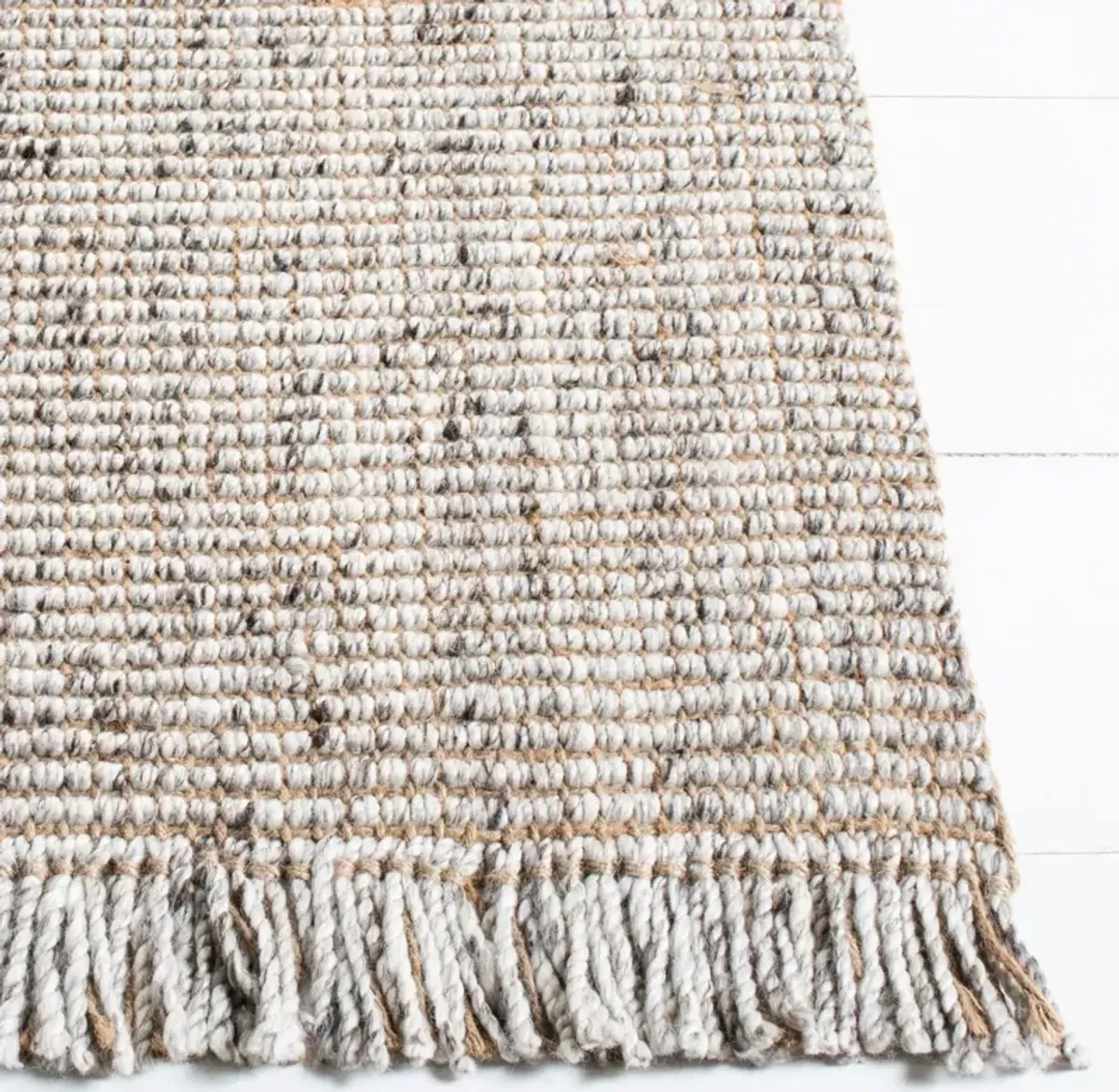 NATURAL FIBER 826 SILVER  2'-3' x 18' Runner Rug